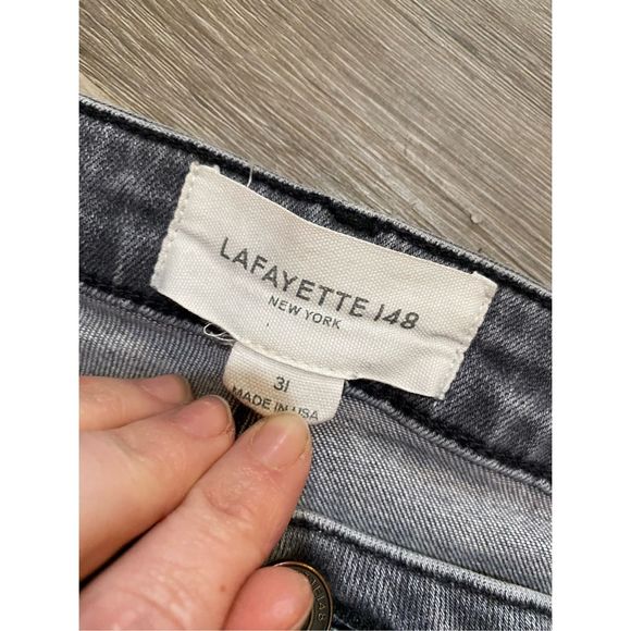 Lafayette 148 "L148 DENIM MERCER SKINNY JEAN" in Gray, Size 12 / 31, MSRP $498 - Picture 3 of 15